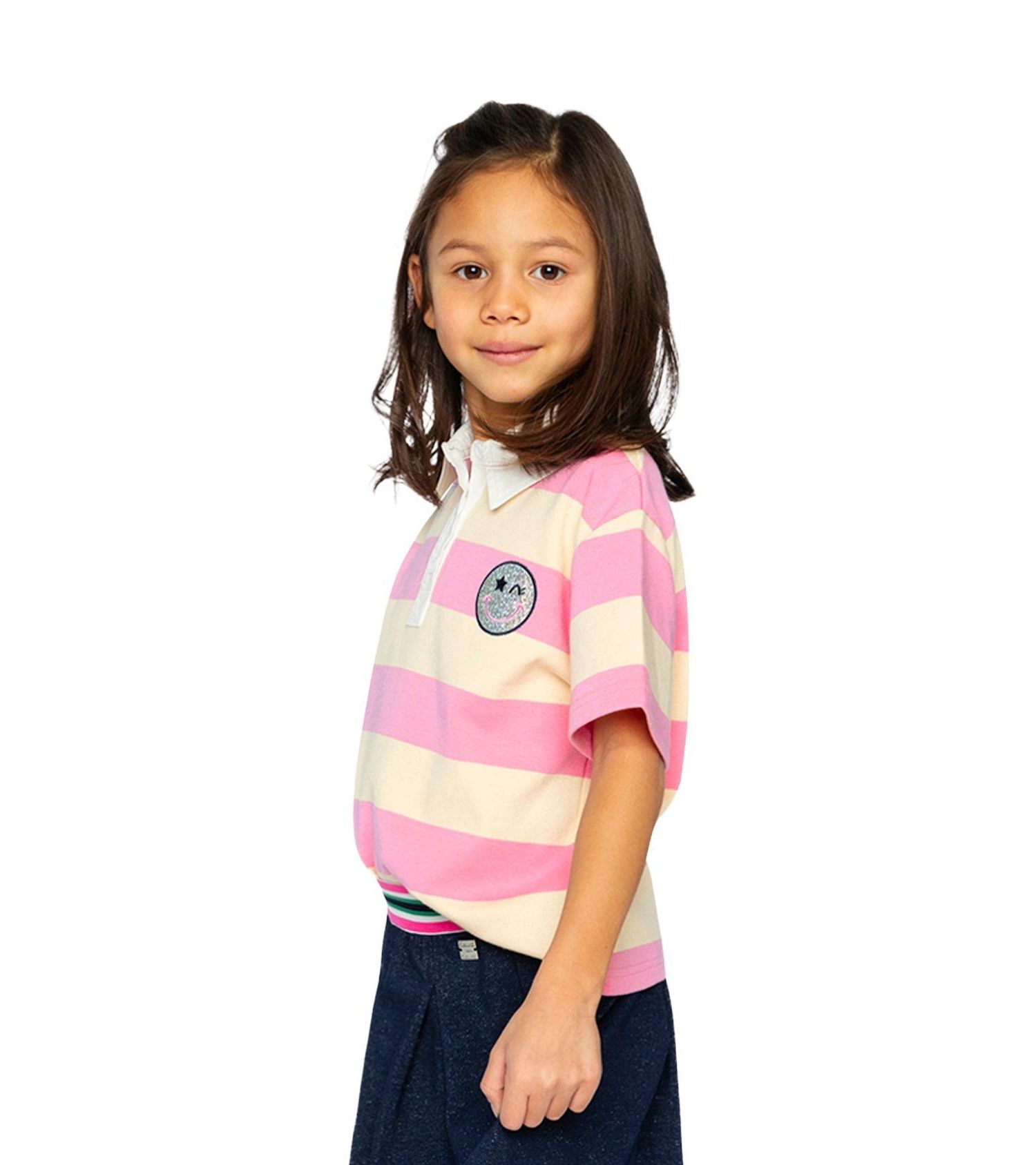 Little and Big Girl 6 - 14 Polo Top Stripes