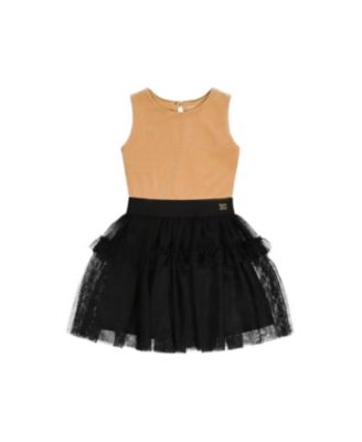 Toddler Girls 2T - 5T Bi-Material Sleeveless Dress