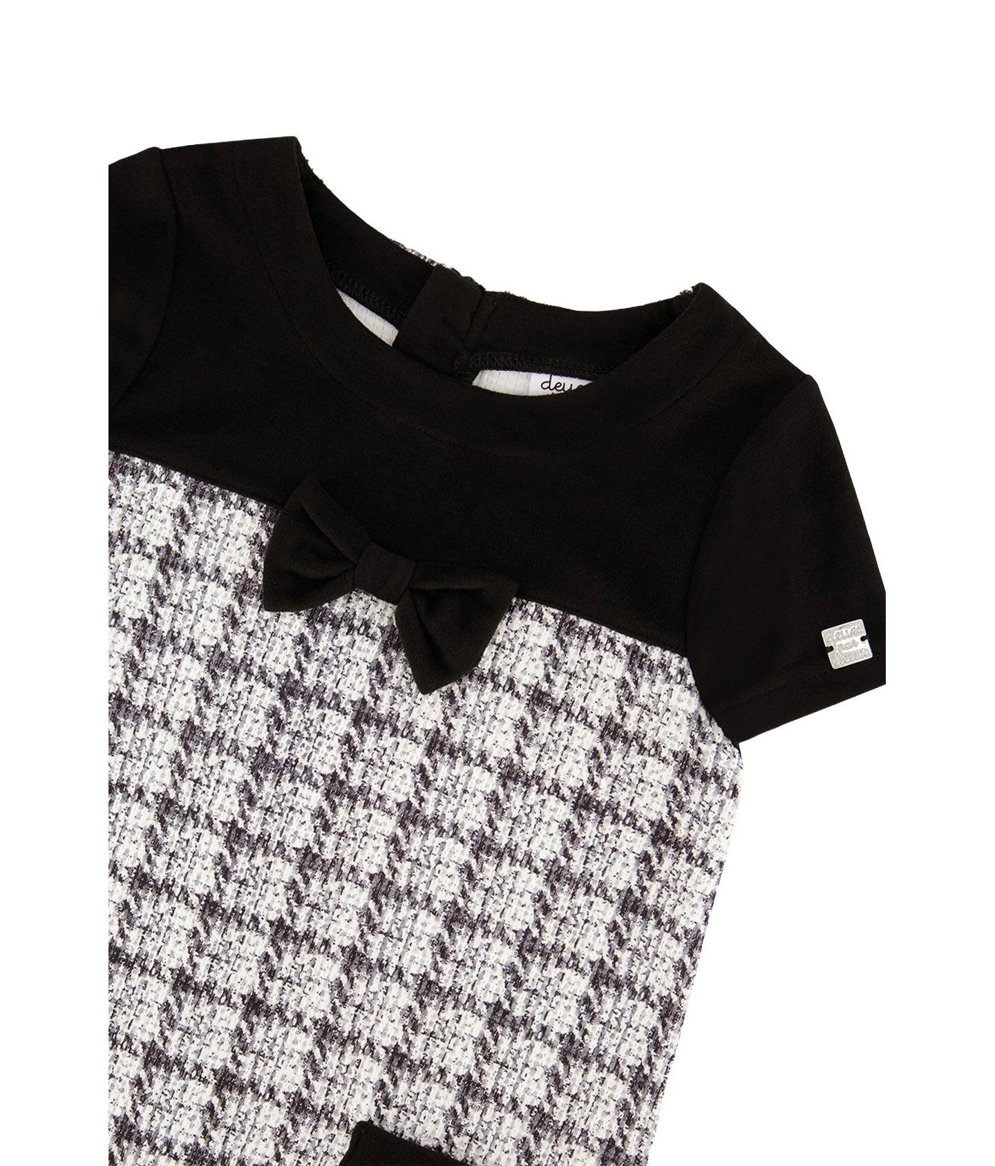 Платье Deux par Deux Sleeveless Knitwear A-Line Dress для девочек, цвет: Чёрный / Белый — фото 7