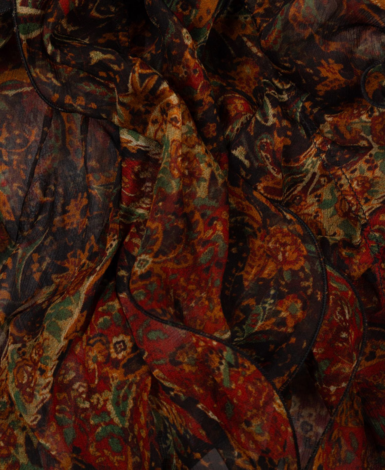 Paisley Double Ruffle Scarf