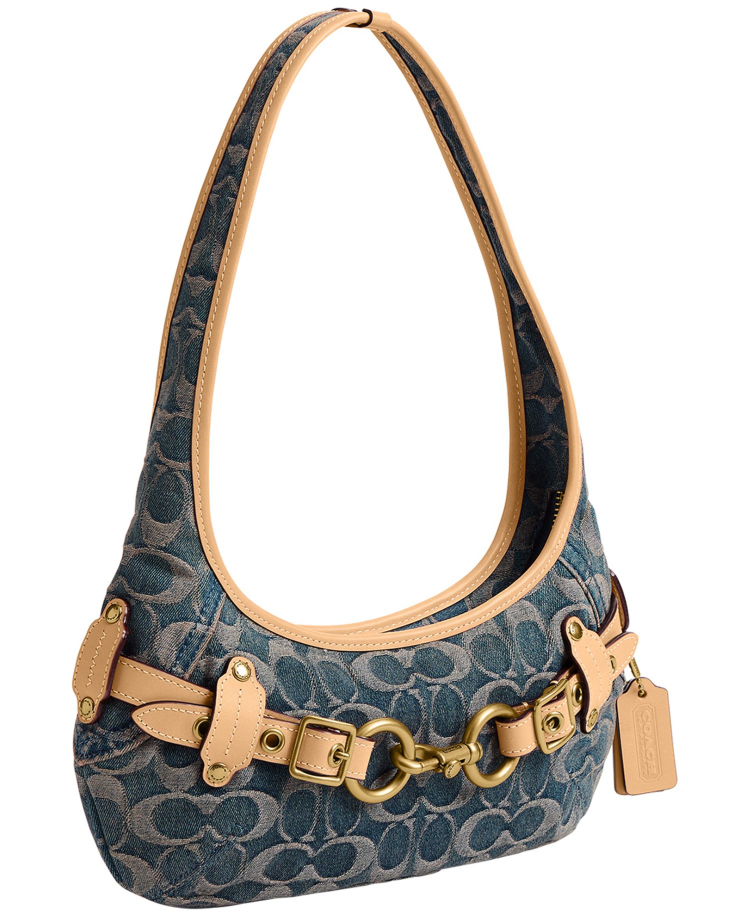 Belted Ergo Small Signature Denim Shoulder Handbag 26
