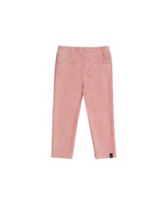 Baby Girls Stretch Velour Treggings Pale Dusty