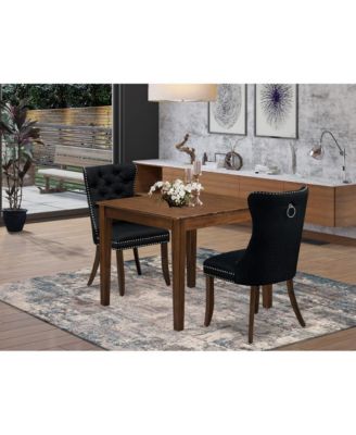 3 Piece Dinette Set for Small Spaces Contains a Square Kitchen Table