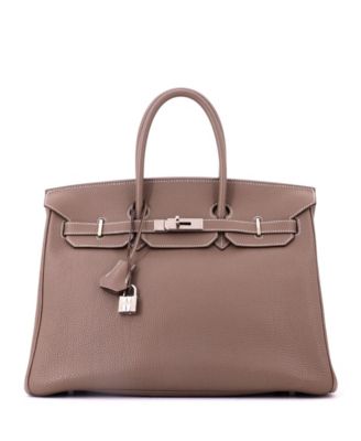 Birkin 35 Handbag Grey Togo with Palladium Hardware