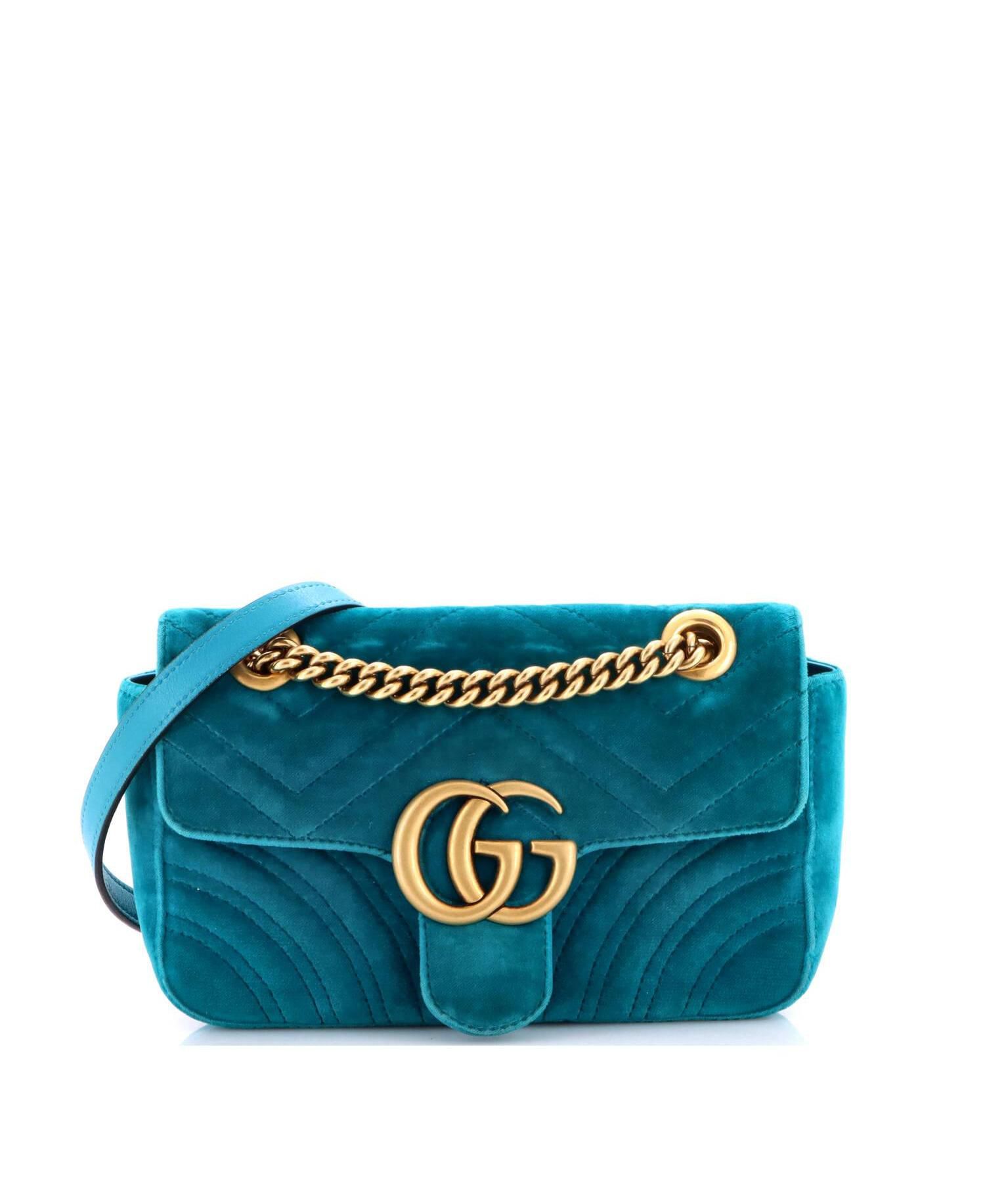 Small GG Marmont Flap Bag Matelasse Velvet
