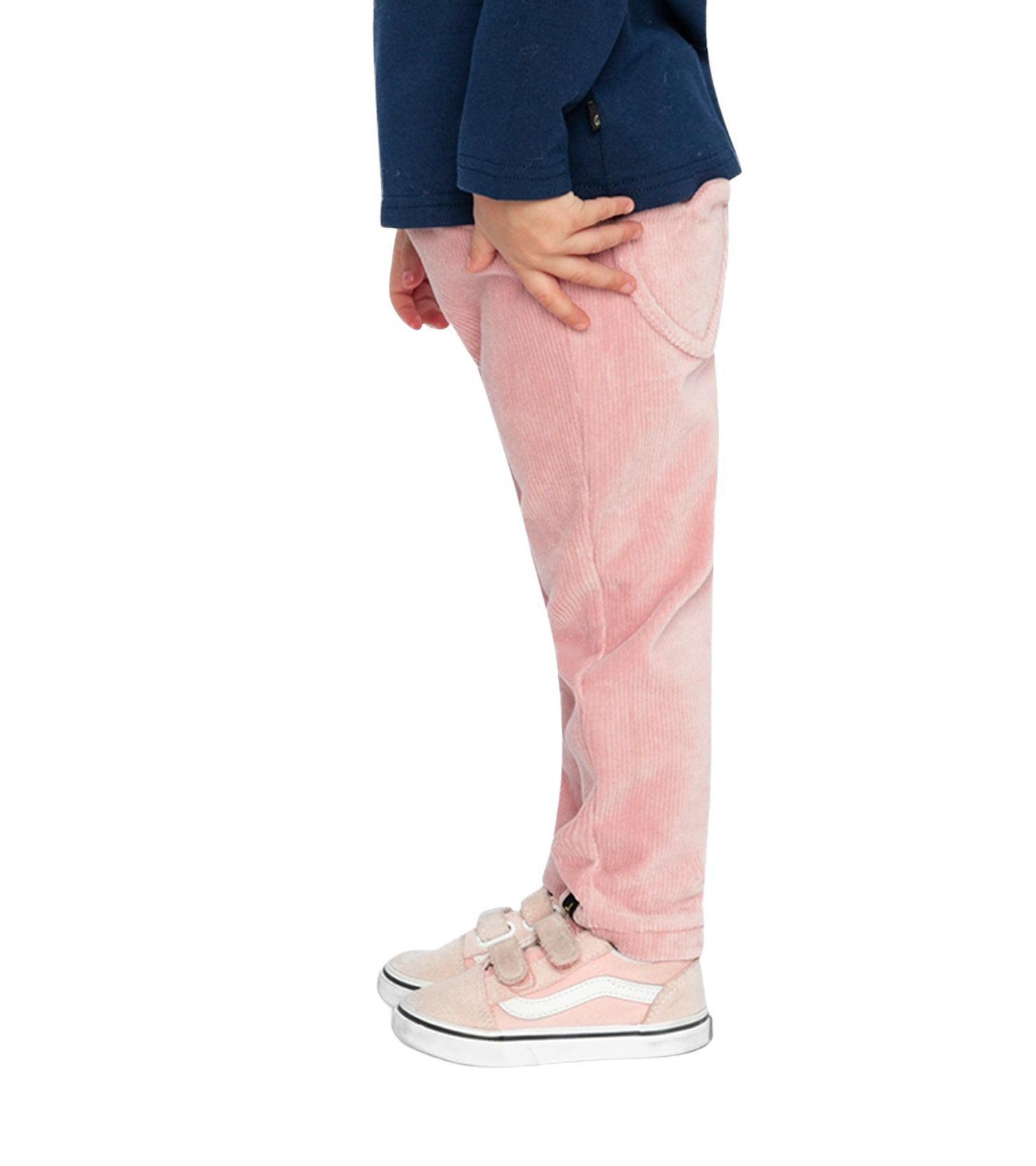 Baby Girls Stretch Velour Treggings Pale Dusty