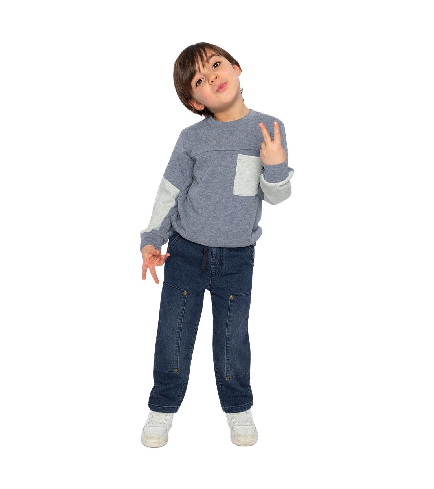 Little and Big Boy(6-12) French Terry Denim Pants