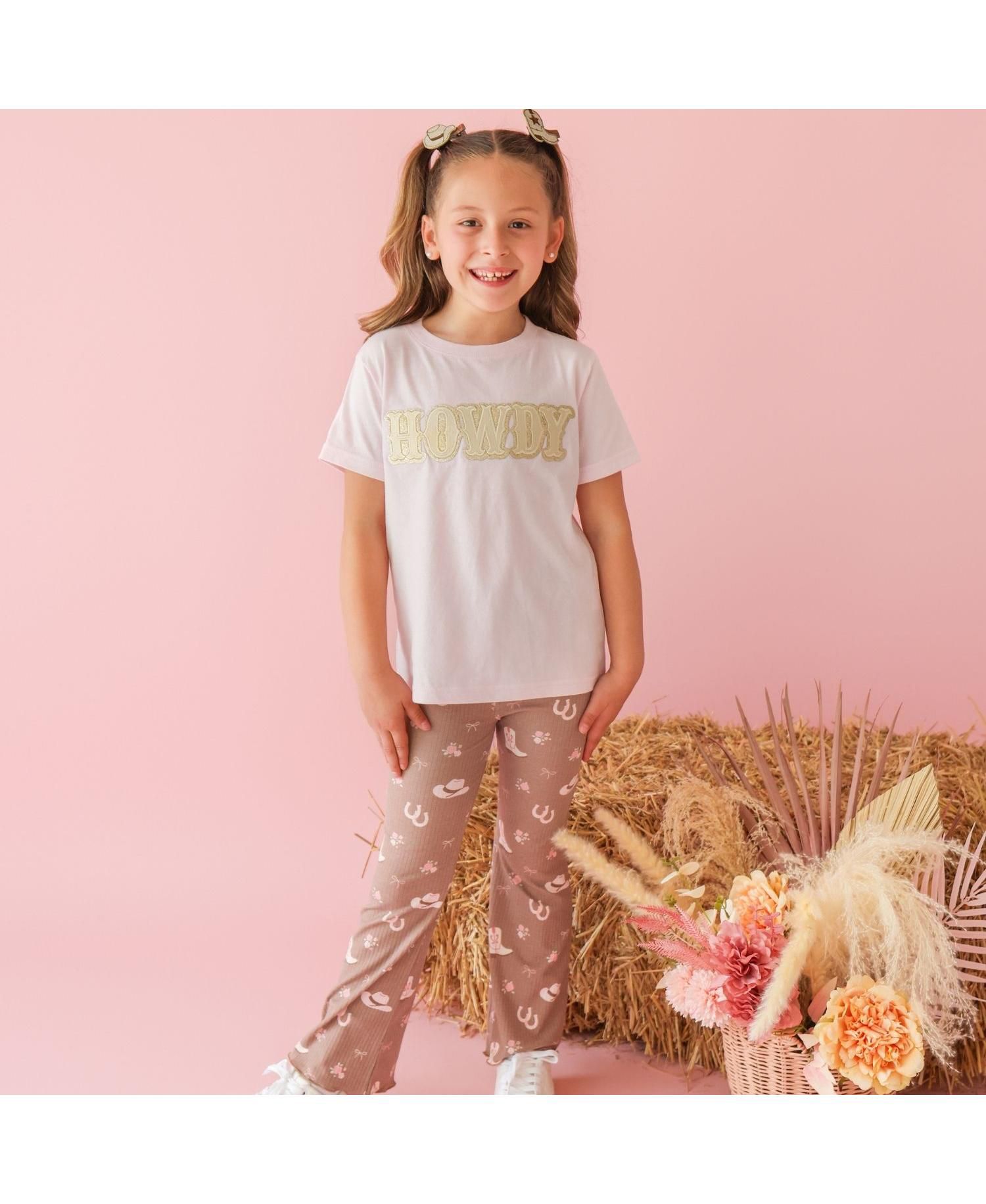 Little Girls 5-8 Howdy Patch Western Short Sleeve T-Shirt