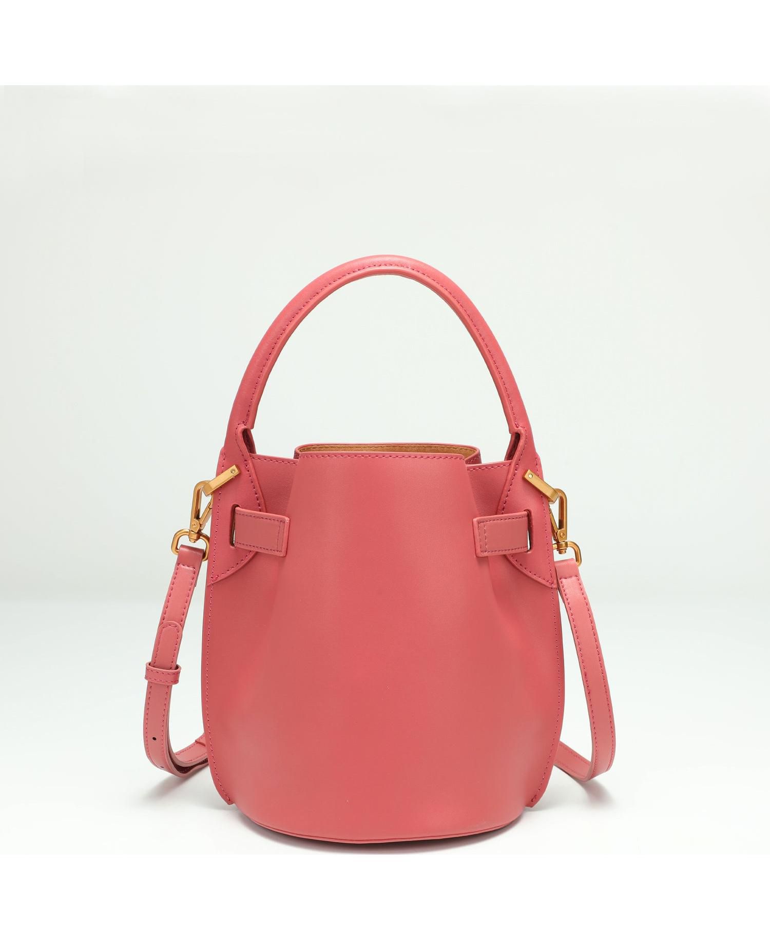Blair Leather Small Bucket Bag Women's Crossbody Purse with Belt Drawstring