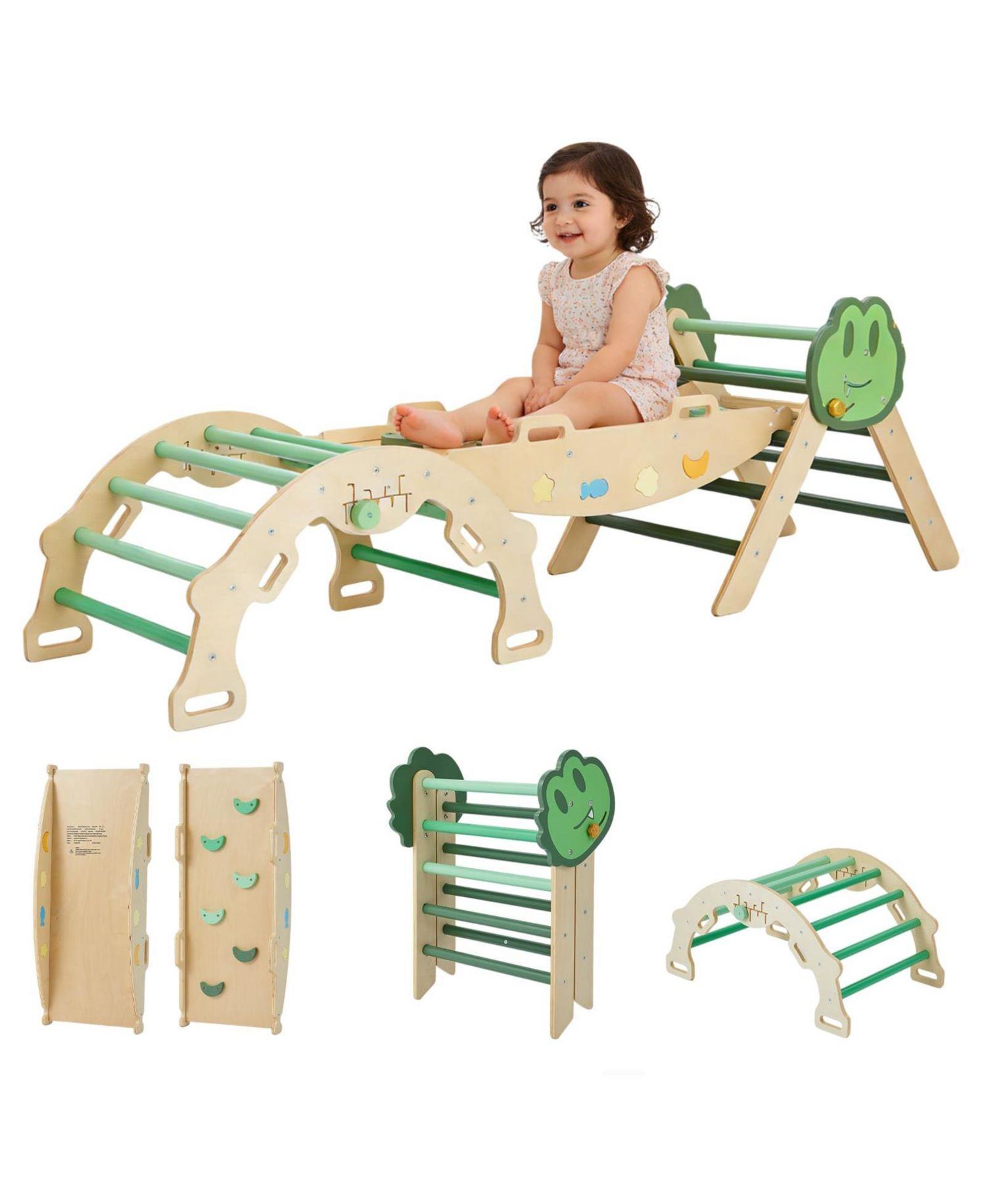 72.8 x 20.5 x 22.8 Inch Kids Climbing Frame Engineered Wood Toddler Indoor Play Gym Climbing Arch for Physical Fun, Wooden Frame