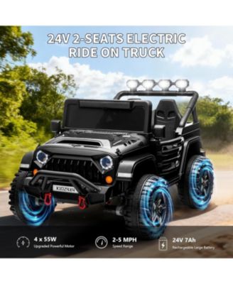 49.2 x 31.1 x 29.9 Inch Kids Electric Ride On car 24V 2 Seater 4WD Car with Remote Control for Outdoor Play.