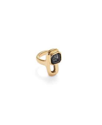 Gold Metal Alloy Negro Crystals Ring