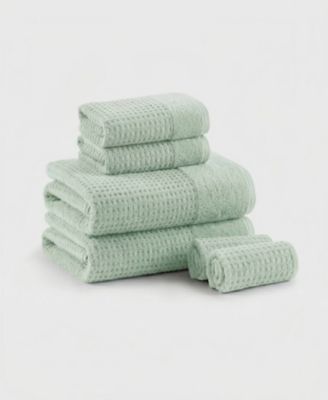 Spa Waffle Jacquard Luxury Combed Cotton 6-Pc. Bath Towel Set