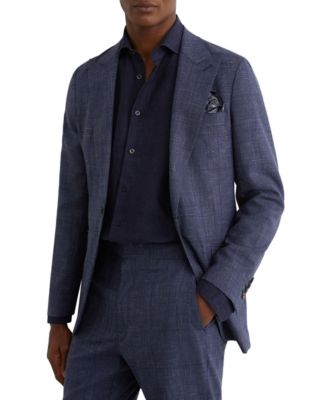 Men's Penso Wool-Blend Check Single-Breasted Classic-Fit Suit Blazer