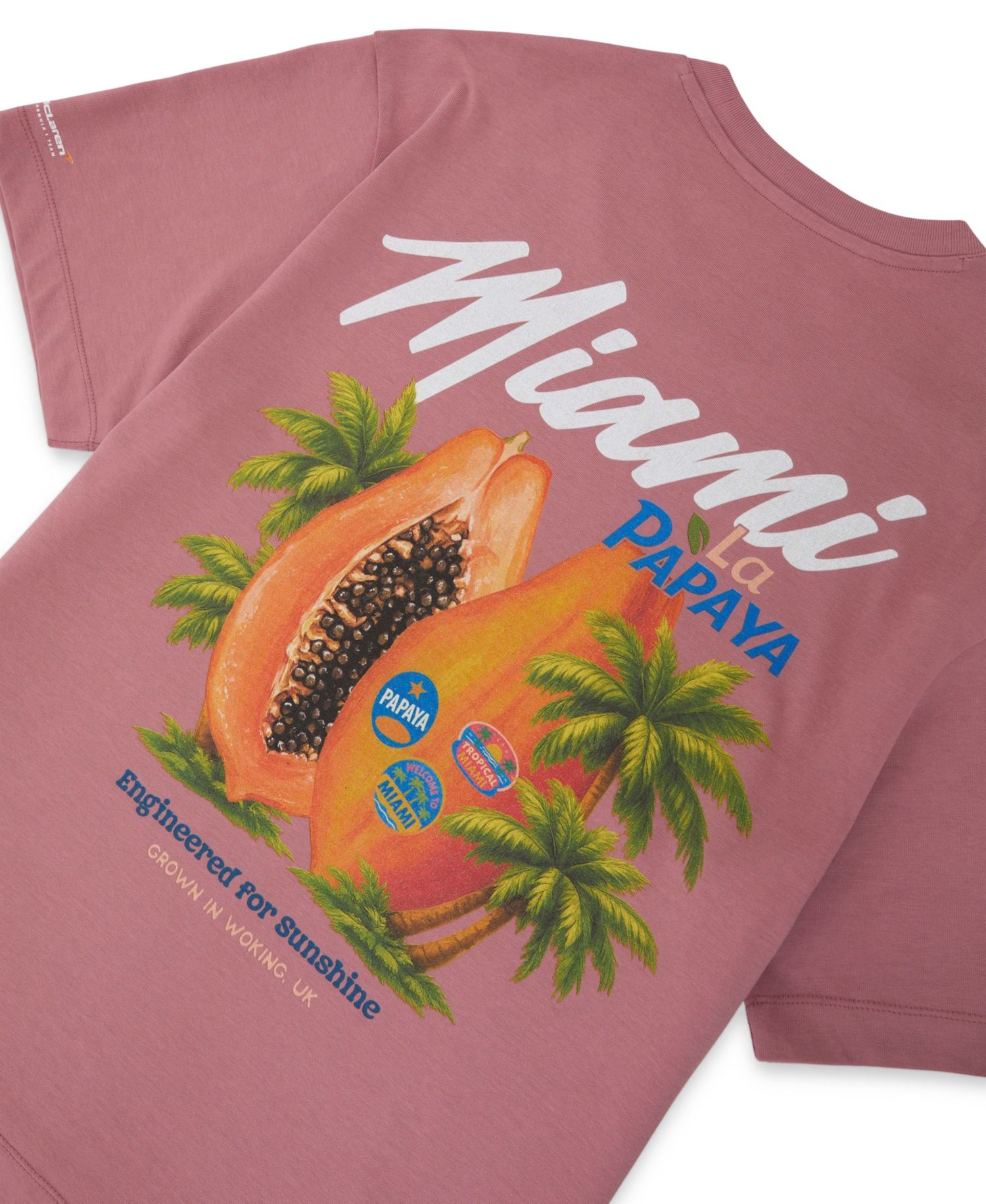 Men's La Papaya McLaren Racing Miami Papaya-Print Unisex-Fit T-Shir