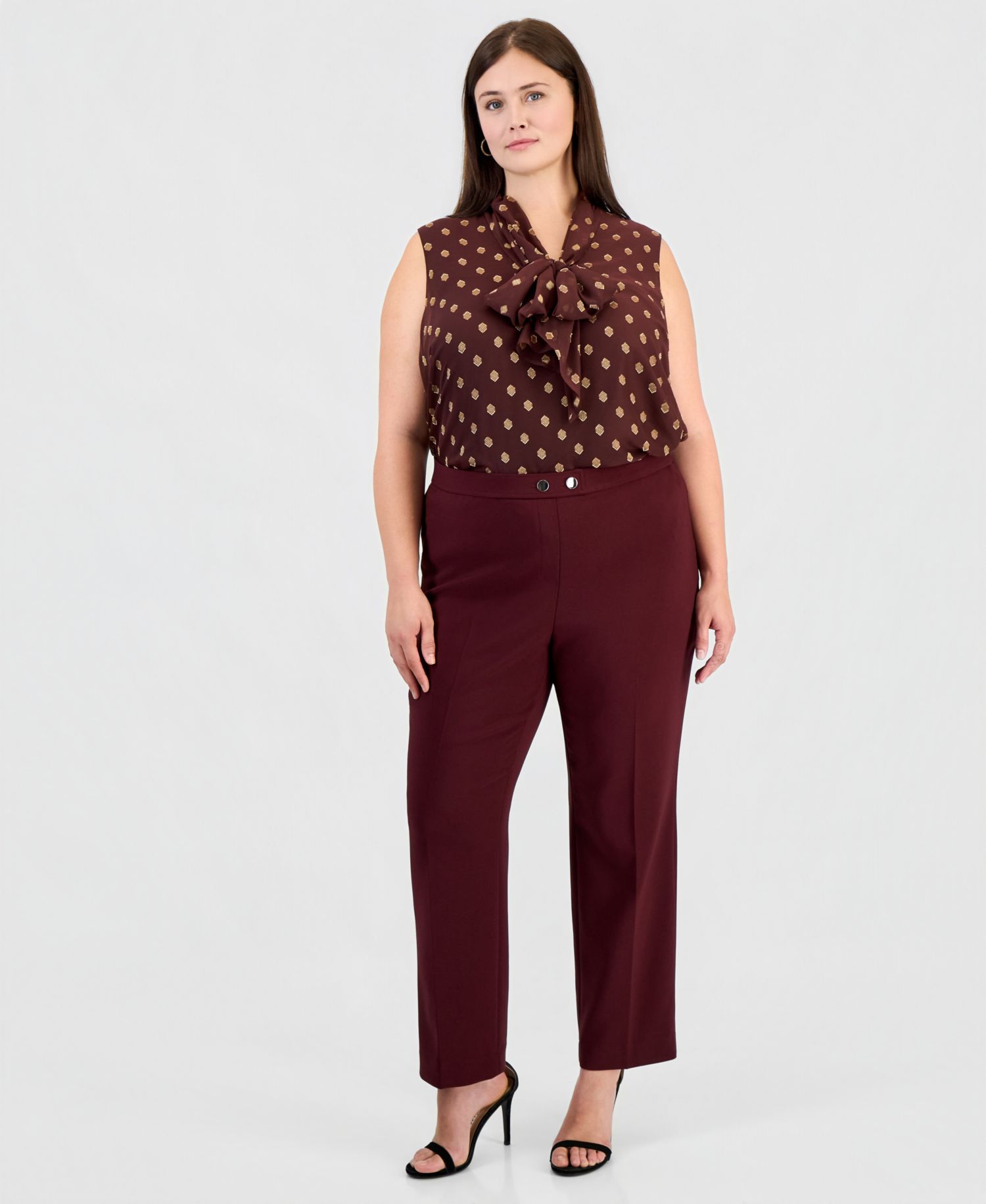 Plus Size Pull-On Straight Work Pants
