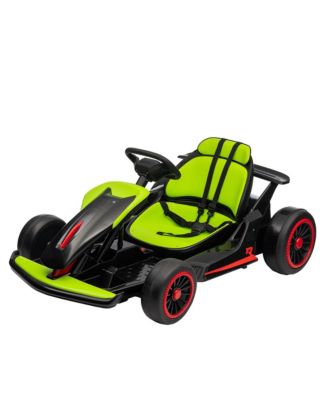 49.6 x 26.6 x 11.0 Inch Kids Electric Drift Go Kart, 24V Battery Powered Racing Kart with 10 MPH Speed, 2 Motor for Outdoor Fun