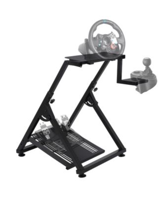 27.6in Foldable Racing Wheel Stand for G29 G920, Heavy Duty Steering Wheel Cockpit for Xbox PlayStation PC Racing Simulator Games, Carbon Steel