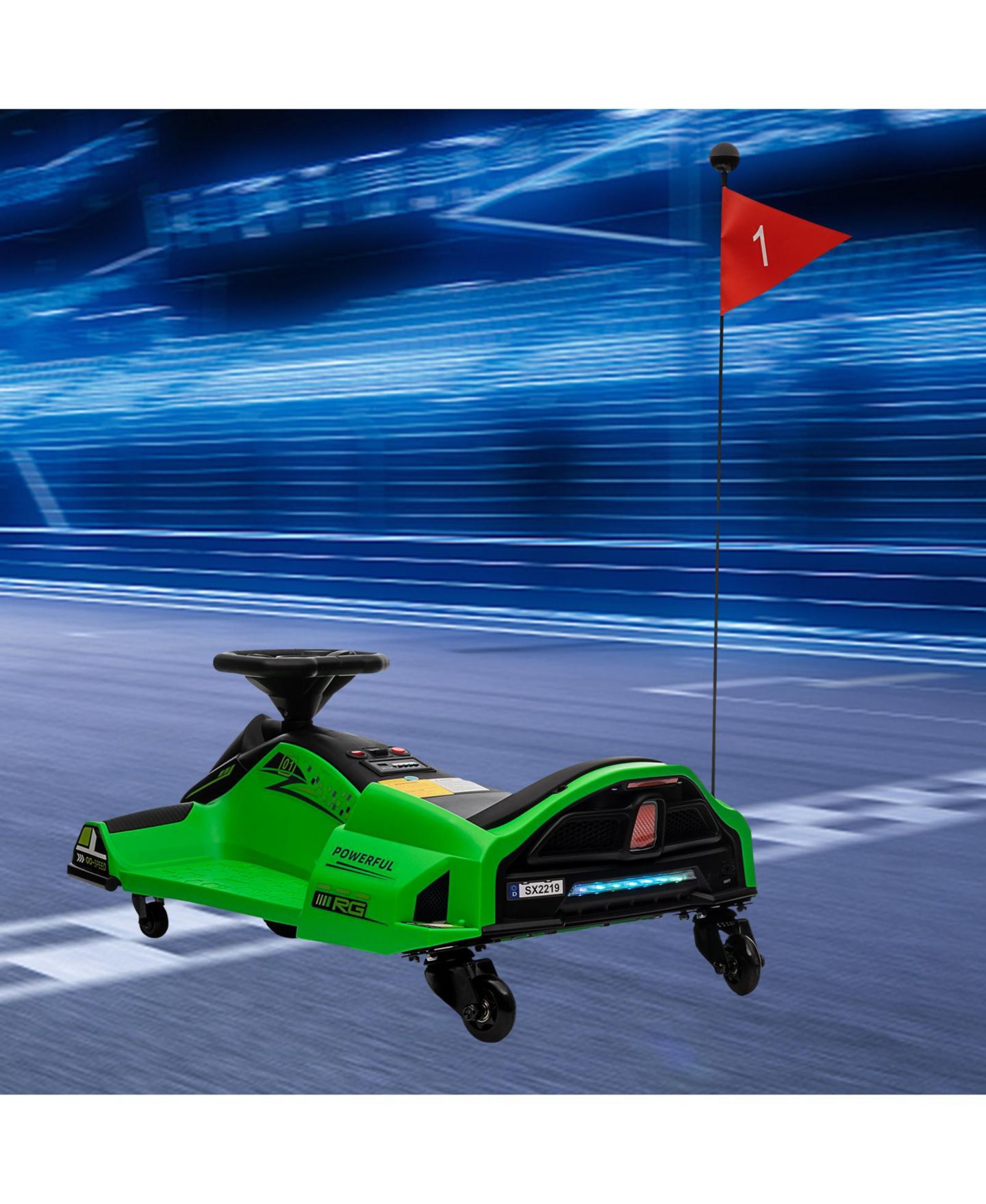 Детская игрушка homfan Electric Drift Kart 24V Brushless Motor Ride-On Car, 110 lbs, 8–12 лет — фото 3