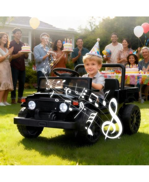 Детская игрушка homfan Licensed Toyota Pickup Metal 12V Battery Powered with Remote Control Ride-On, 66 lbs Capacity, Ages 3-6, цвет: Чёрный