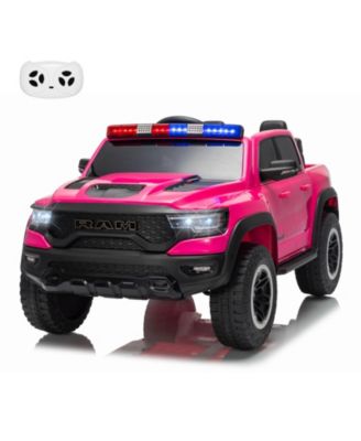 12V Pickup Truck Ride On, Remote Control, Gentle Start, Music, Spring Suspension, LED Lights, Truck Bed Storage