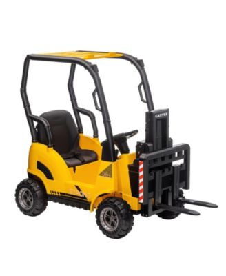 12V Electric Kids Forklift Ride-On Car with Remote Control, Liftable Fork and Pallet, 2 Speeds, Music, USB Port, and Safety Belt