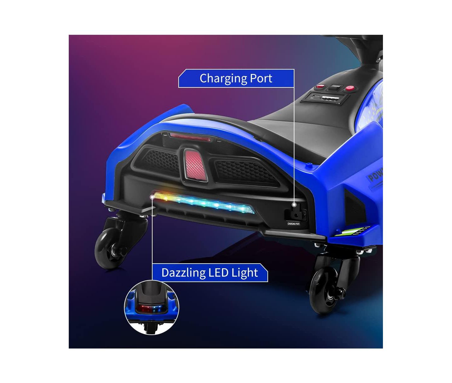 Детская игрушка homfan Ride On Drift Kart 24V Electric Go Kart, 110 lbs Capacity, Ages 8-12 — фото 3
