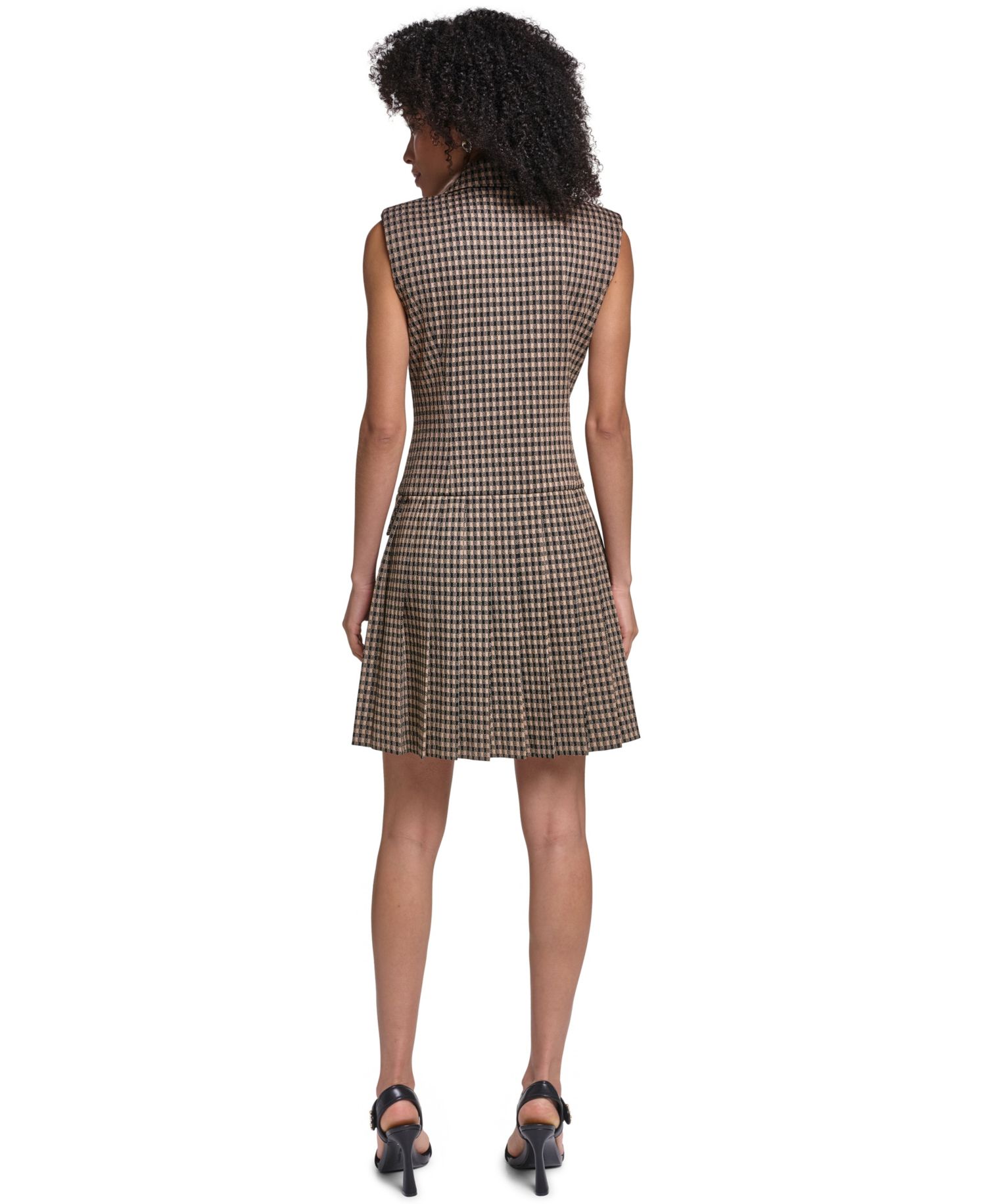 Women's Collared Pleated Short Dress