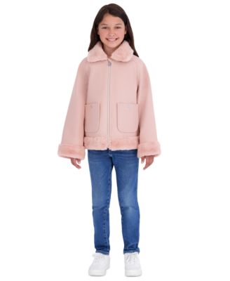 Girls' 5-16 Midweight Long-Sleeve Faux Wool Jacket