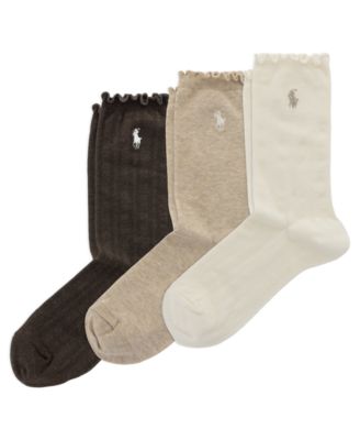 Women's Openwork Lettuce-Edge Cuff Socks, 3-Pack