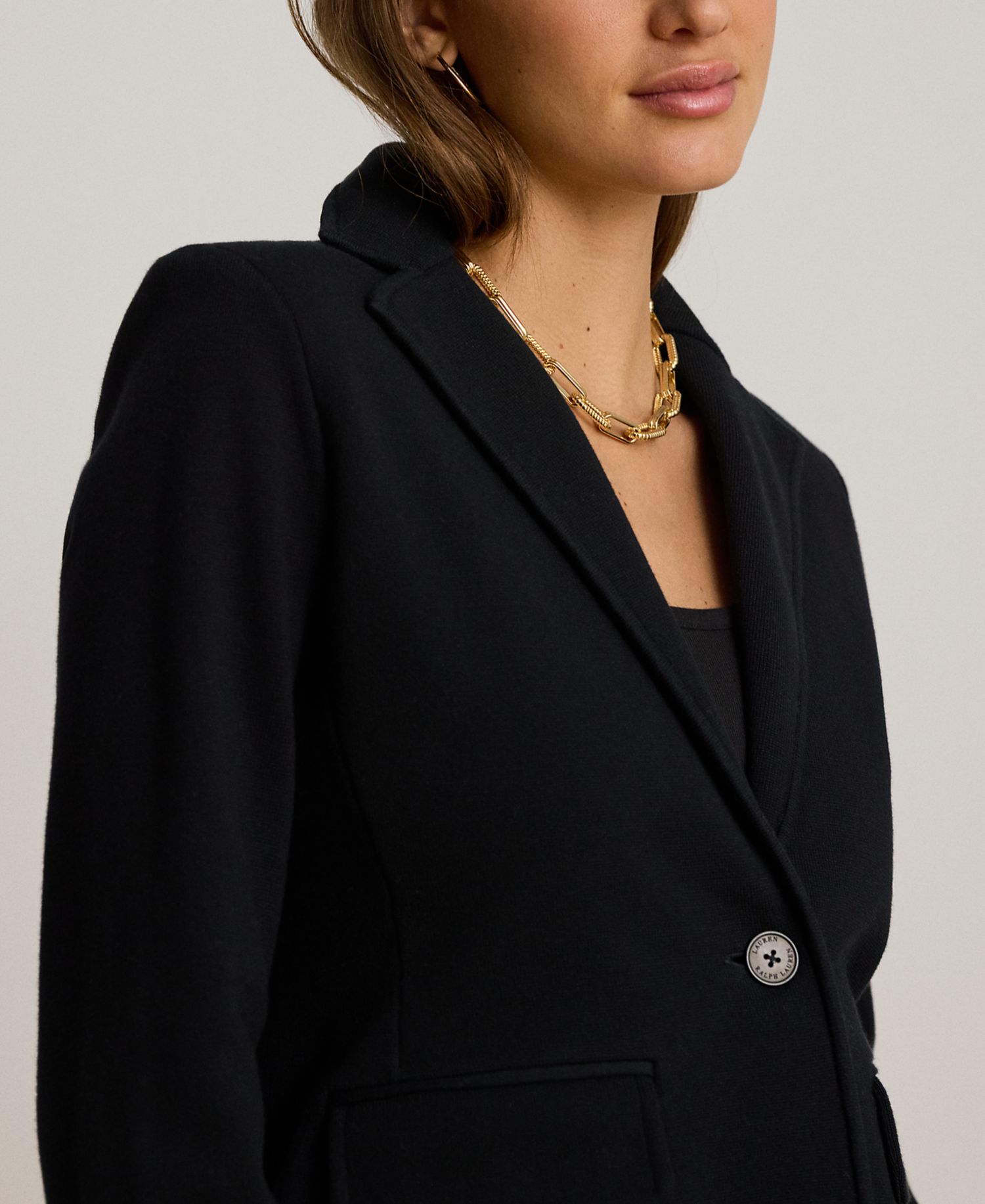 Petite Cotton-Blend Sweater Blazer