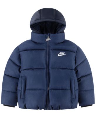 Boys' 4-7 Heathered Twill Puffer Jacket