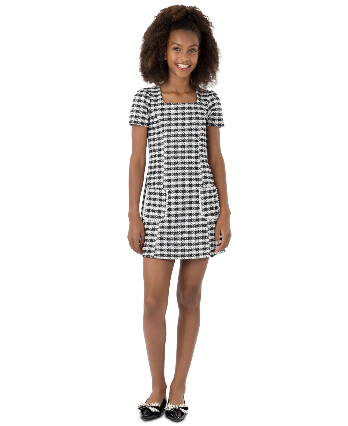Платье Speechless Short-Sleeve Dress для девочек, цвет: Угольный — фото 1
