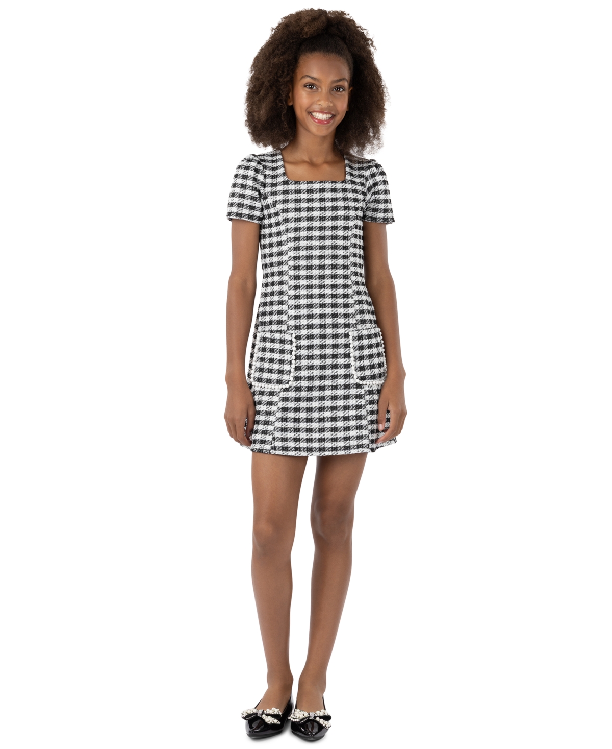 Speechless Kids' Girls' 7-16 Manual Create Style Short-sleeve Dress In Charcoal