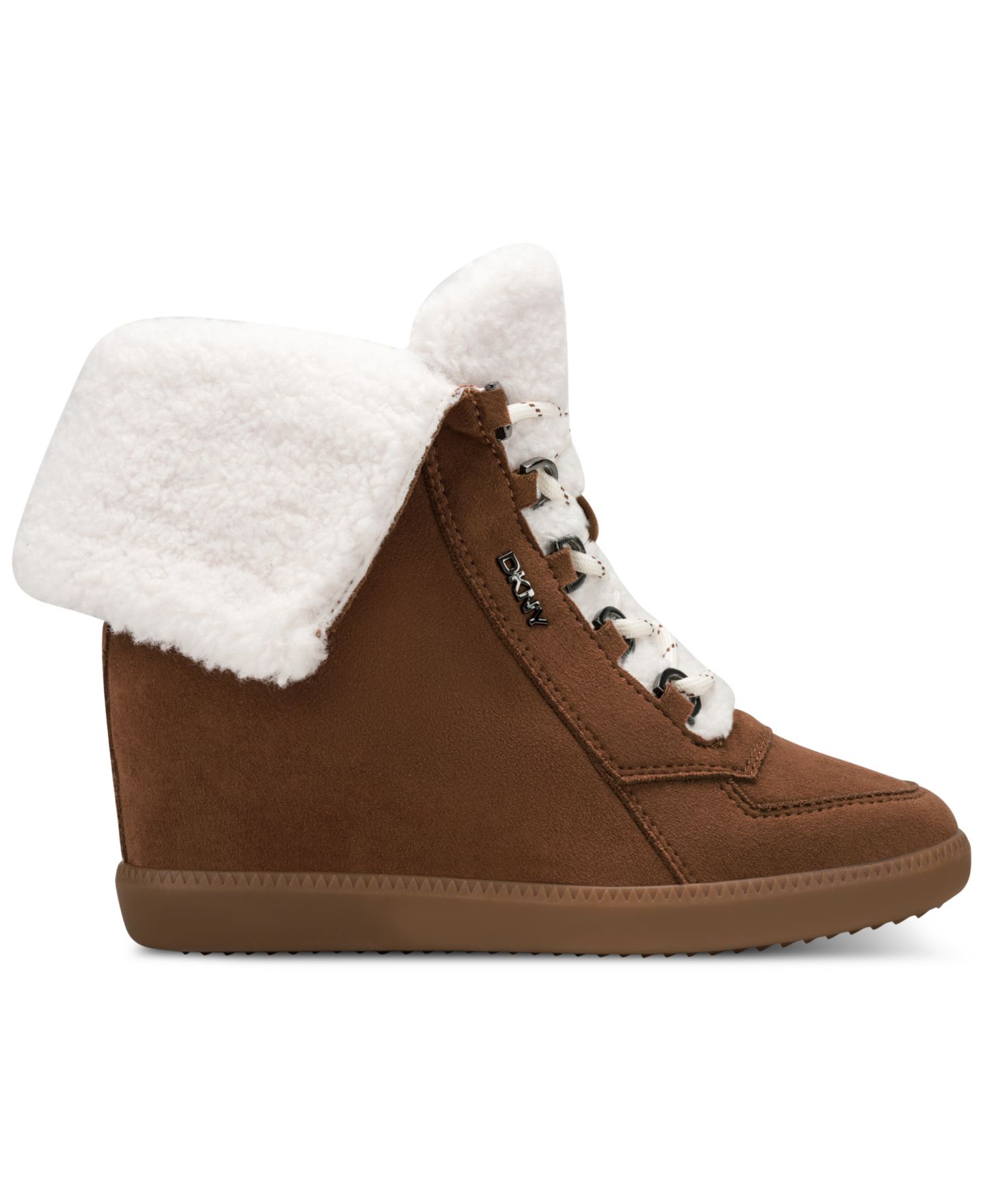 Женские кроссовки DKNY Salvadora Lace-Up Wedge, цвет: Орех — фото 2