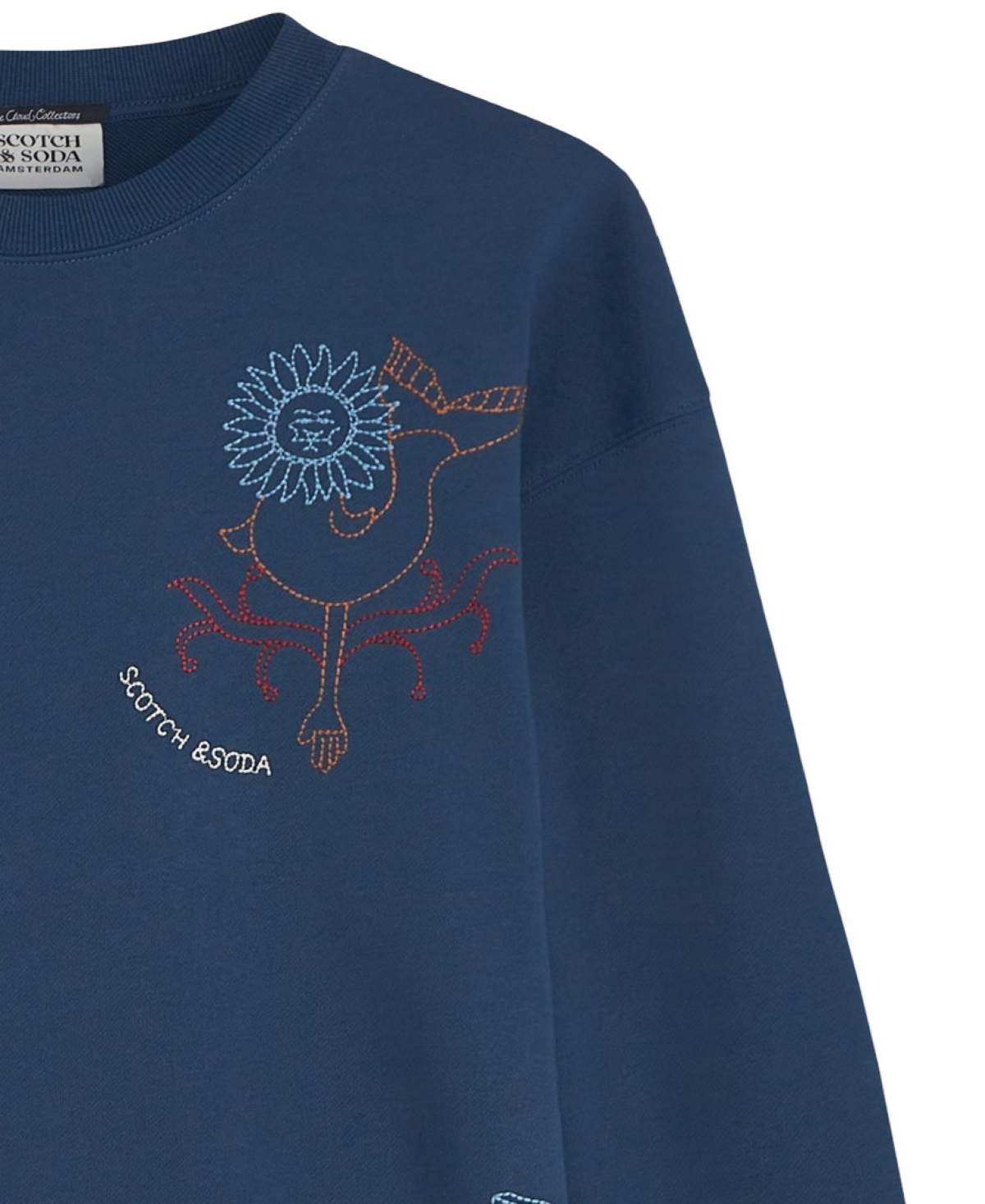 Scotch & Soda Men's Placed Embroidered Artwork Relaxed-Fit Sweatshirt