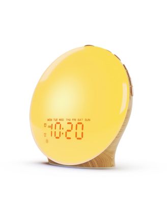 Upgraded Sunrise Alarm Clock with Full Screen LED 17 Nightlights 5W Bluetooth Speaker 25 Soothing Sounds Sleep Timer Dual Alarms FM Radio