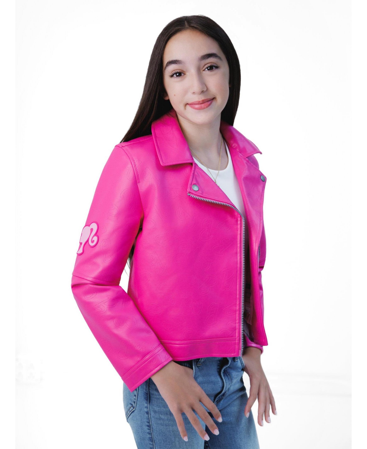 Barbie Girls' ( 4 to 16 ) Iridescent Zip-Up Leather Jacket