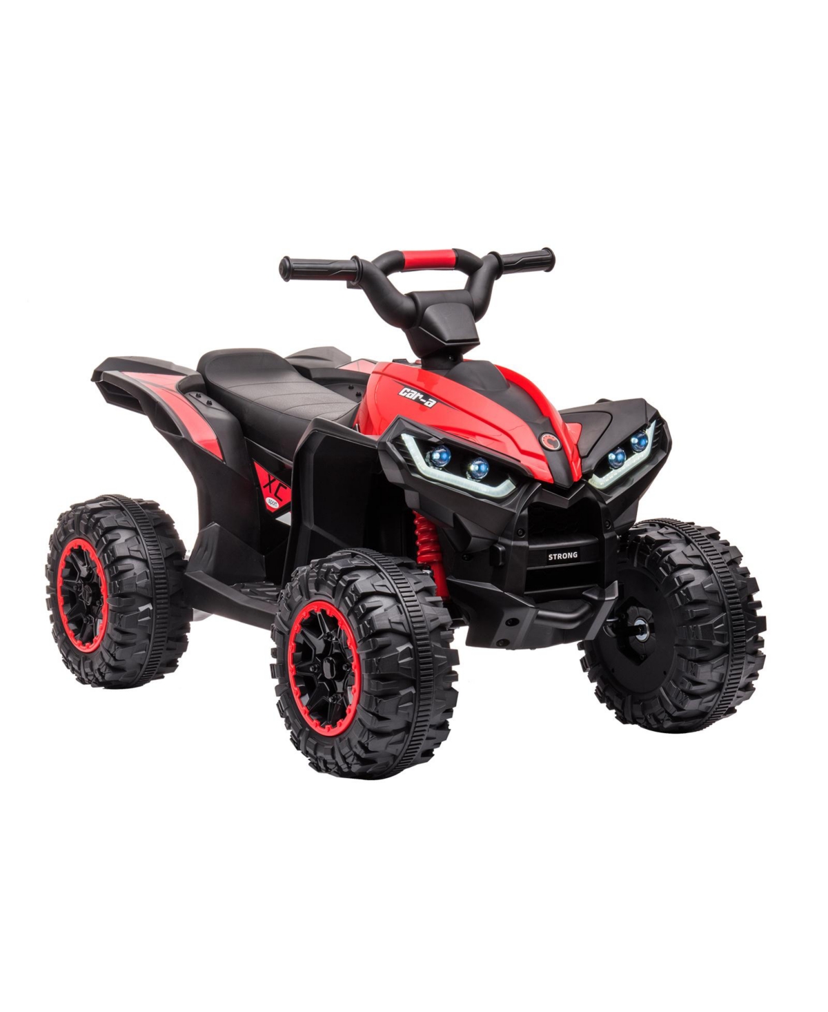 homfan Kids Atv, 12V Ride On Toy Atv, Battery Powered 4 Wheeler Quad Car, Electric Atv with Remote Control, Music, Horn, Monitor Display - Red