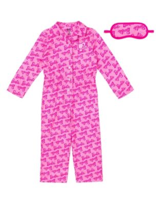 Girl's (4-16) Fleece One Piece Pajama and Sleep Mask Set