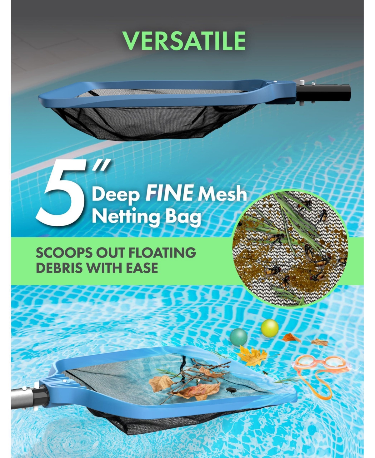 Xdovet Pool Skimmer Net Fine Mesh Leaf Debris