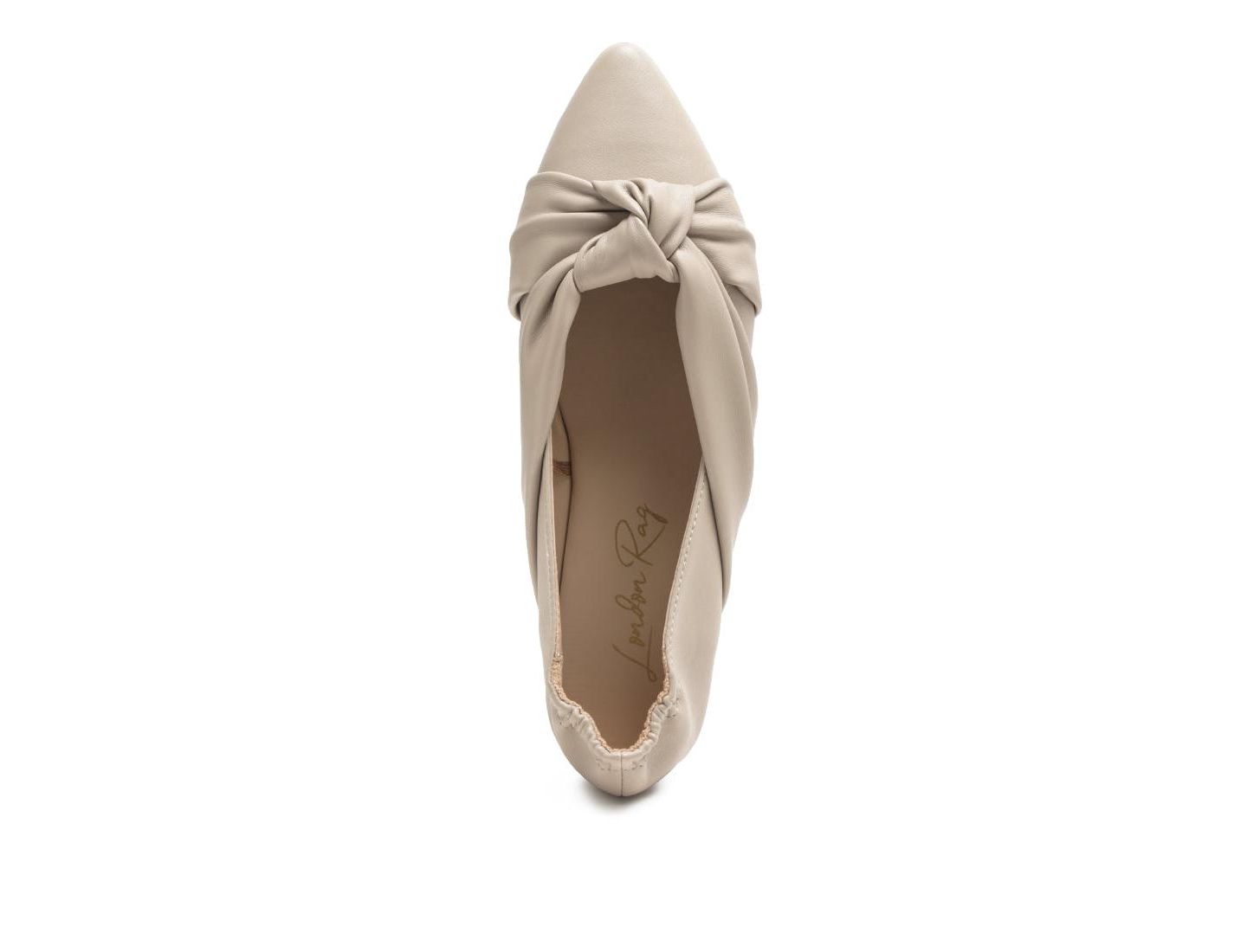 Женские балетки London Rag Norma Knot Detail Elasticated Ballet Flats, цвет: Бежевый / Хаки — фото 4