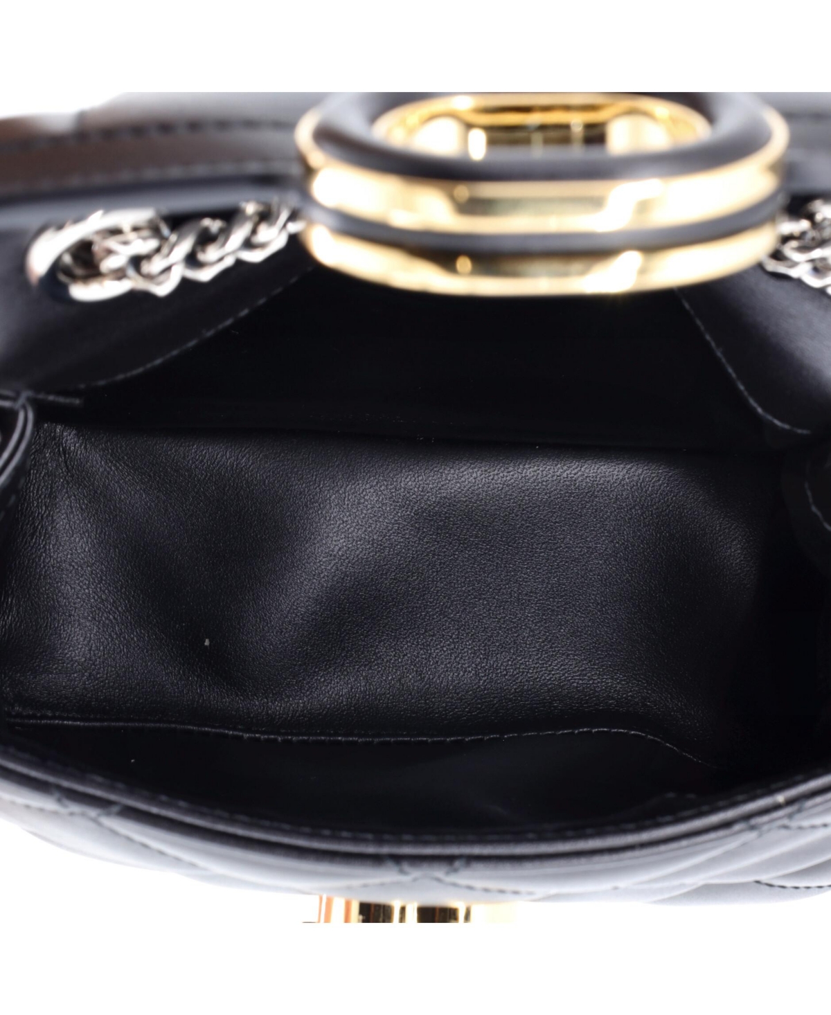 Pre-Owned Gucci Mini Deco Chain Flap Bag Mixed Matelasse Leather