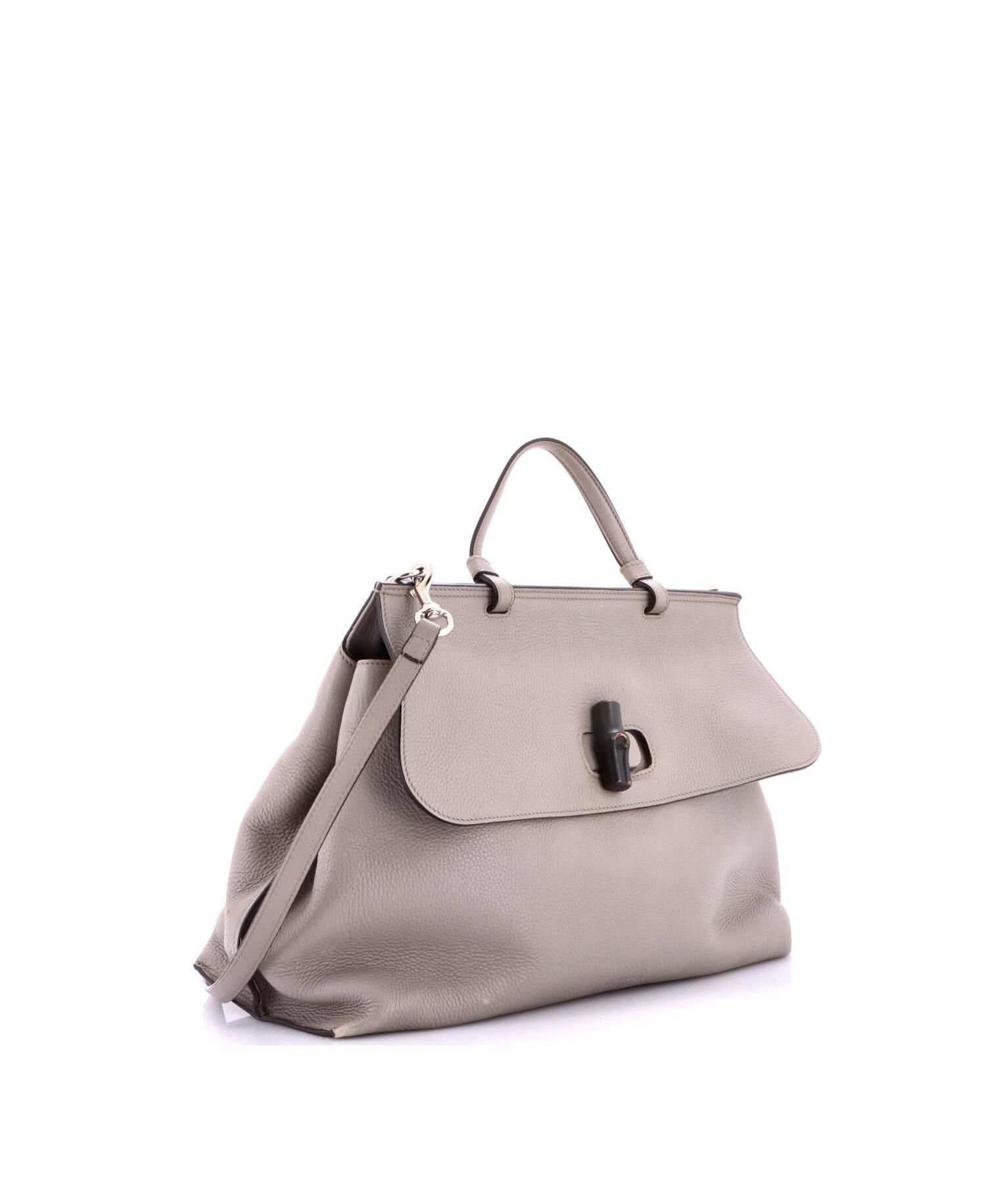 Large Bamboo Daily Top Handle Bag Leather