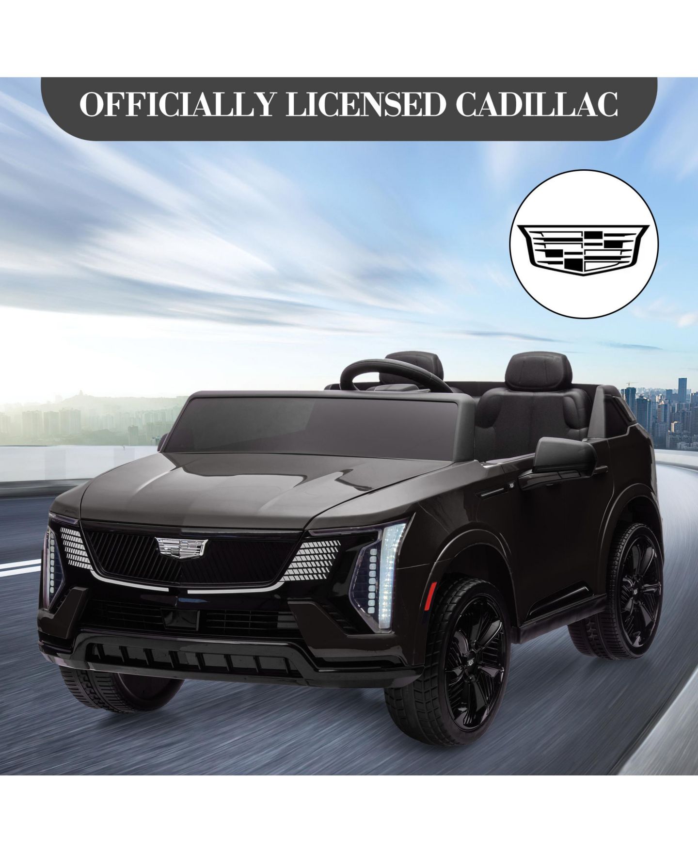 Детская игрушка homfan 2-Seater Licensed luxury SUV Ride-On Truck, Remote Control, Spring Suspension, LED Lights, Music, цвет: Чёрный — фото 8