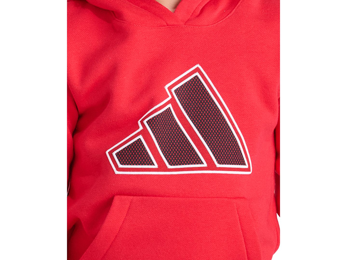 Детский комплект adidas: свитшот с принтом и джоггеры, 2-7 лет, 2 предмета, цвет: Чистый рубиновый — фото 3