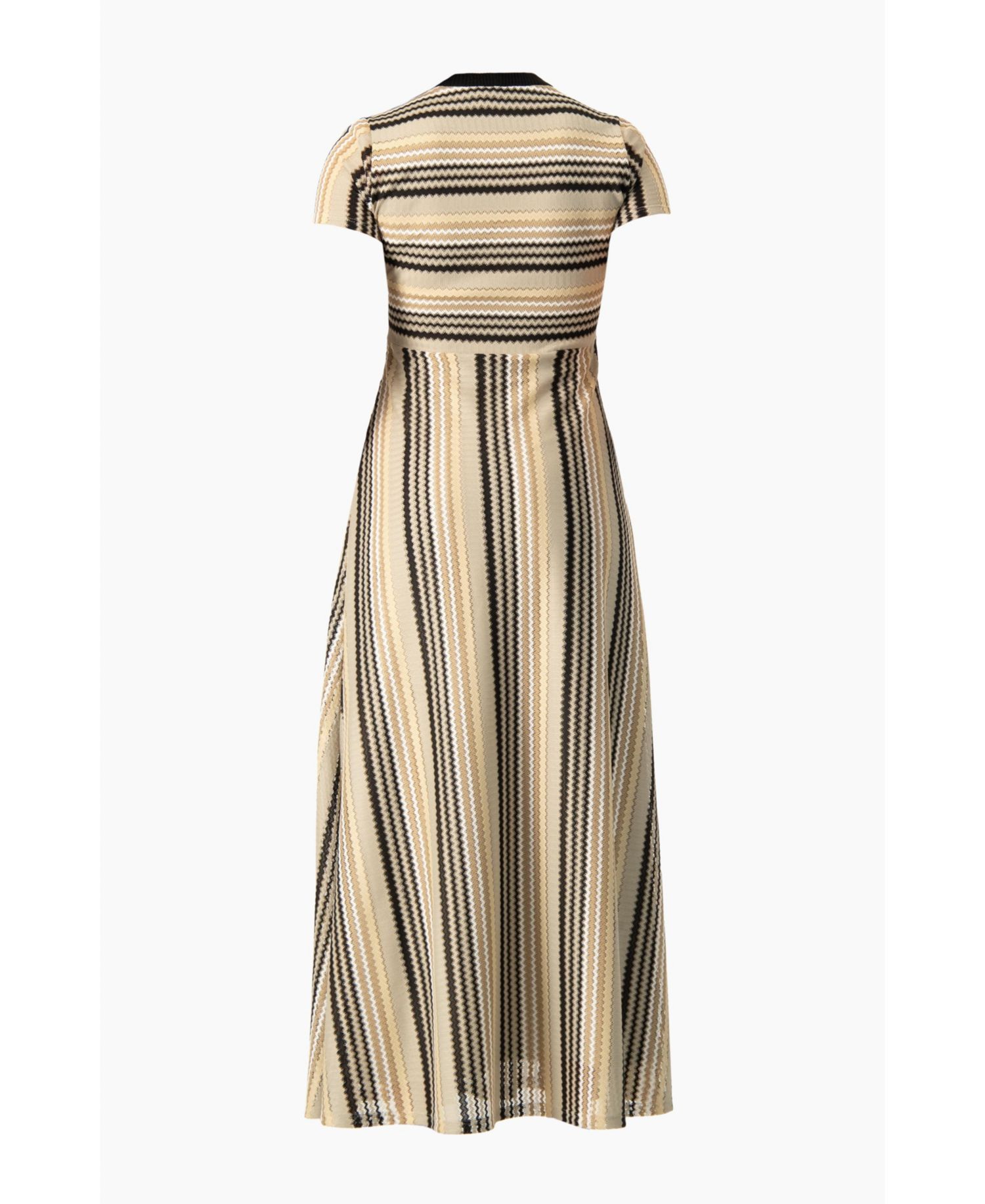 Women's Chevron Stripe Crochet Knit Maxi Dress