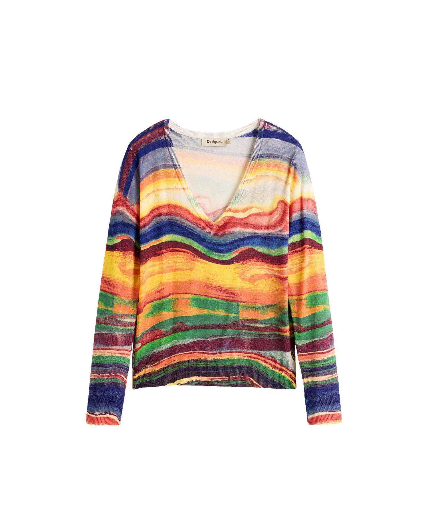 Women's Fine Knit Printed Sweater