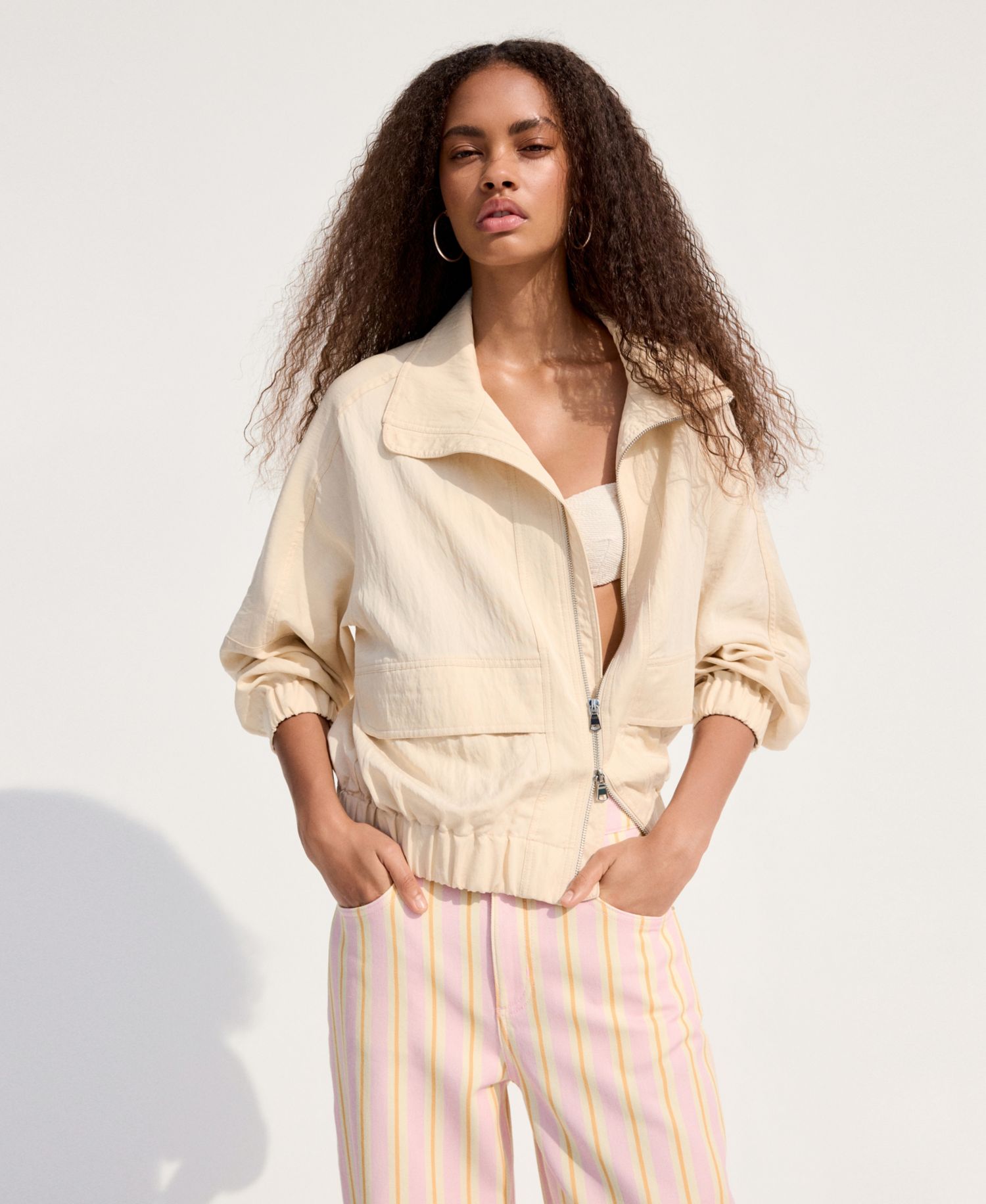 Women's Striped Balloon Jeans