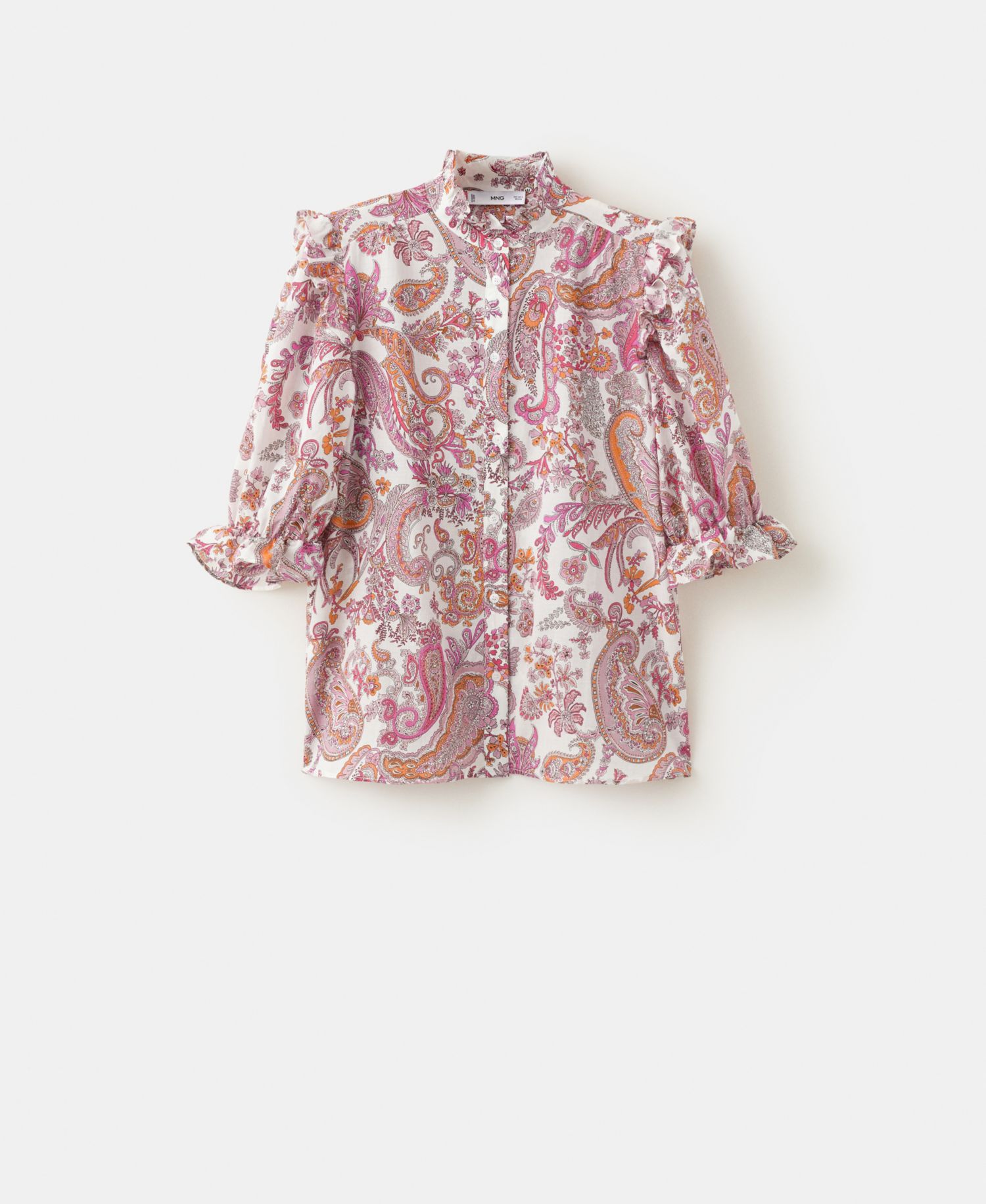 Women's Paisley-Print Ruffled Blouse